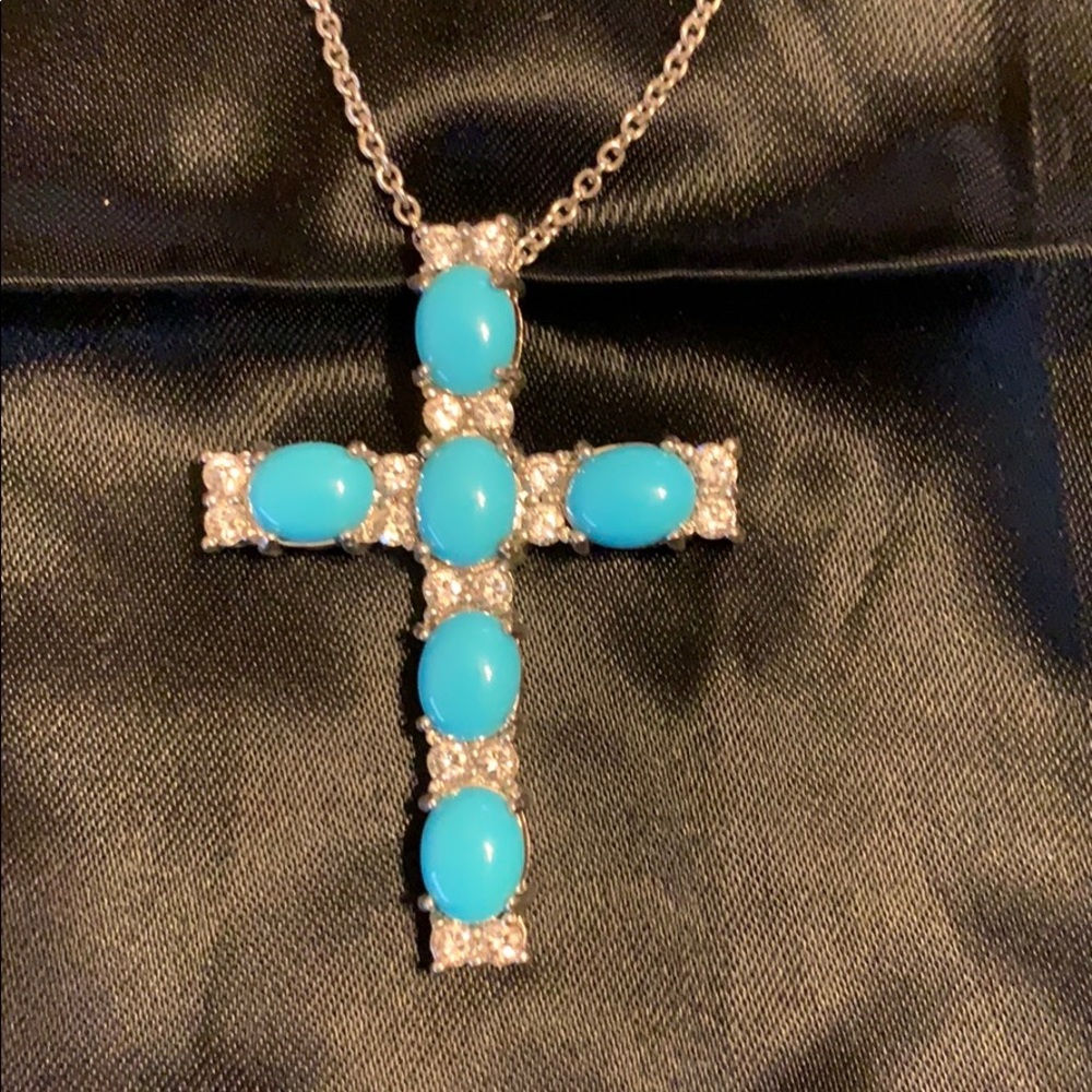 Western Turquoise & Crystal Necklace